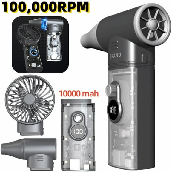 Car Violent Hair Dryer Mini Turbojet Fan Brushless Motor Powerful Electric Blower Dryer Wireless Dust Collector Mobile Power Supply