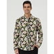 thumbnail image 3 of Camisas de vestir florales de los hombres Camisas con botones casuales de manga larga 100% algodón Verde negro S, 3 of 7