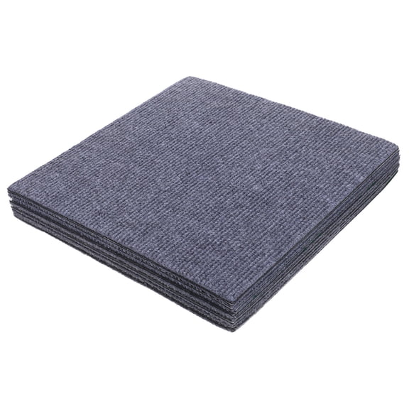 OFFIGAM 10Pcs Hard Wearing Carpet Flooring Tiles Dark Grey Peel and Stick Self Adhesive Rug Tiles
