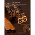 thumbnail image 2 of Punplita 2 Pack Women’s Leopard & Animal Print Belts Gold Buckle Belts for Women Casual Dress Jeans Belt, 2 of 6