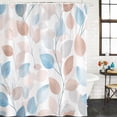 thumbnail image 2 of Botanical Leaves Bathroom Shower Curtains with 12 Hooks Polyester Waterproof Shower Curtain for Stalls and Bathtubs Pink Gray Blue Leaf Branches Boho Decorative Bathroom Privacy Curtain 48x72 Inches, 2 of 9