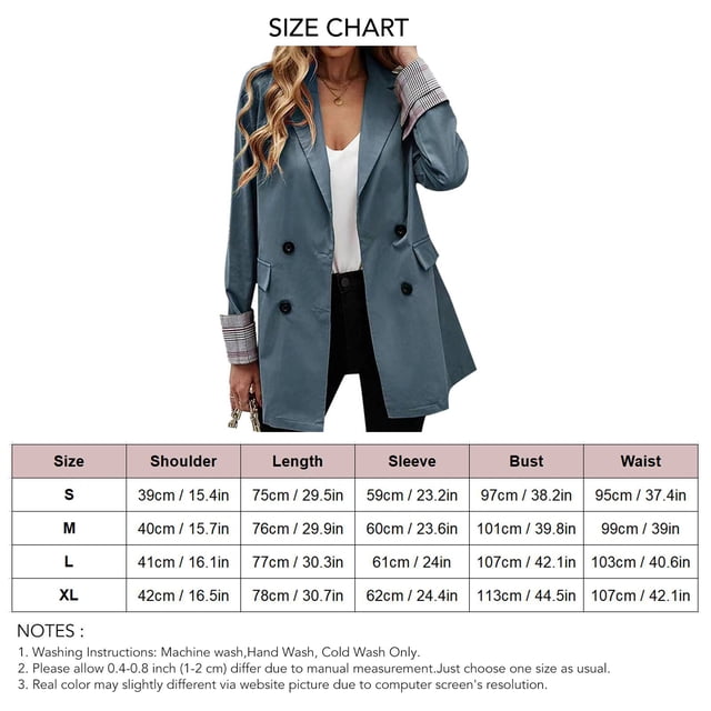 Chaqueta De Traje De Mujer, Botones De Doble Fila Elegante Chaqueta De Traje De Bolsillo De Manga Larga Para Mujer Para Citas Para Club ANGGREK JI1711