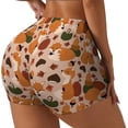 thumbnail image 2 of Kdxio Autumn Fox Pumpkin Lazy Print Workout Shorts for Women Seamless Soft Smooth Gym Yoga Scrunch Active Shorts, 2 of 5
