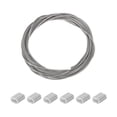 thumbnail image 1 of Unique Bargains 4/25' OD 32.8 Ft 304 Stainless Steel Cable Wire Rope with Aluminum Sleeves 7 x 7 Strand Rope Silver, 1 of 7