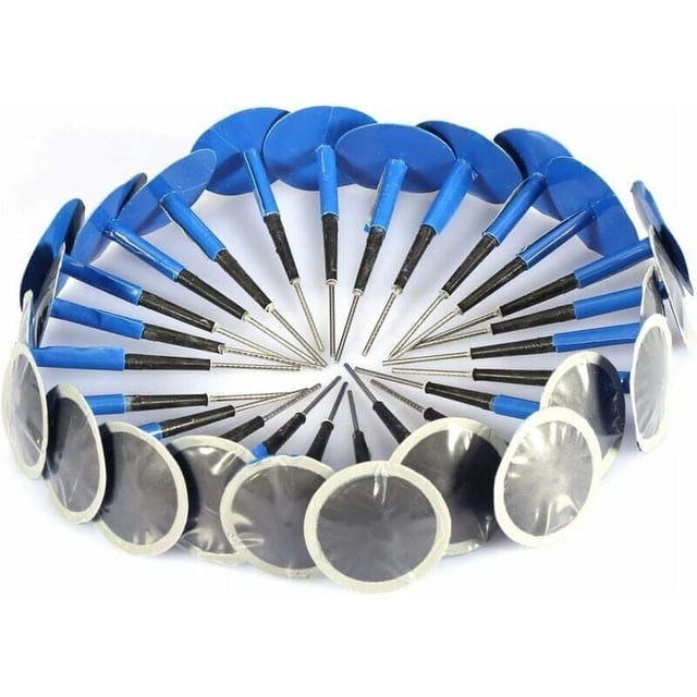Kit de reparación de pinchazos universal para neumáticos sin cámara de coche y motocicleta (36,4 mm, 24 unidades)