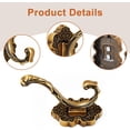thumbnail image 4 of CATPAN 2 Pcs Vintage Coat Hooks Antique Brass Wall Hooks for Hanging Purse Hat Keys Clothes Curtain Unique Heavy Duty Bathroom Decor, 4 of 11