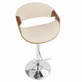 thumbnail image 6 of LumiSource Chrome, Walnut Wood, Light Grey Fabric Curvo Barstool - Set of 2, 6 of 9
