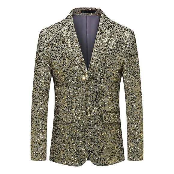 JHLZHS Navy Blue Suit Men Slim Fit Stretch Men's Casual Fashion Suit Solid Color Sequin Business Gentleman Lapel Shiny Party Suit Suit for Men Regular Fit Big Suit Jacket for Men Green