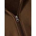 thumbnail image 3 of Women's Zip Up Long Sleeve Oversized Drawstring Hoodie Hooded Sweatshirt,Chocolate Brown,M, 3 of 6
