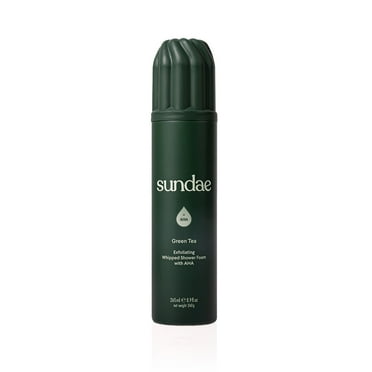 Sundae Green Tea  Whipped Shower Foam with Exfoliating AHA for All Adult Skin Types