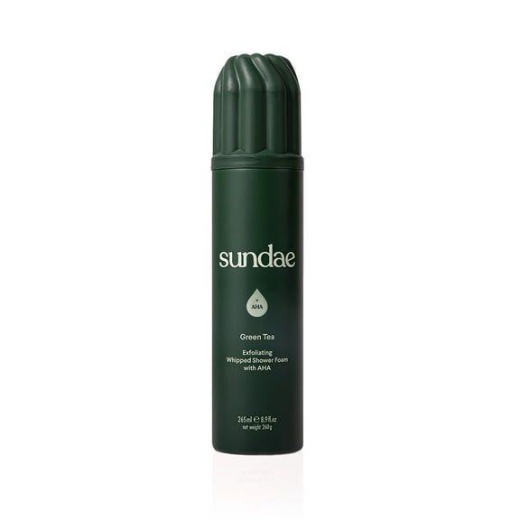 Sundae Green Tea  Whipped Shower Foam with Exfoliating AHA for All Adult Skin Types