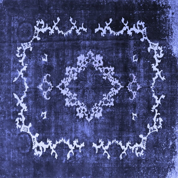 Ahgly Company Indoor Square Persian Blue Bohemian Area Rugs, 4' Square