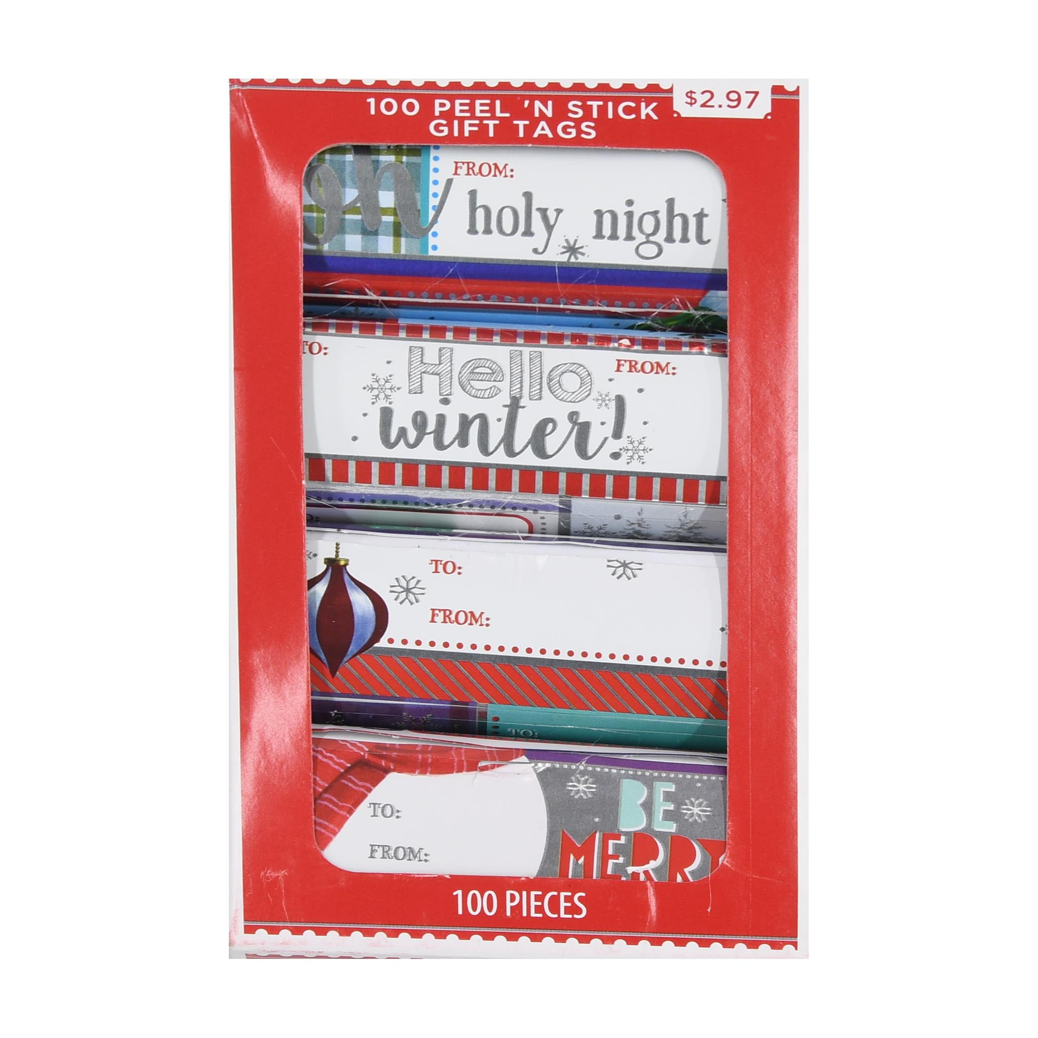 Holiday Time Peel 'n Stick Gift Tags, 100 Count - Walmart.com