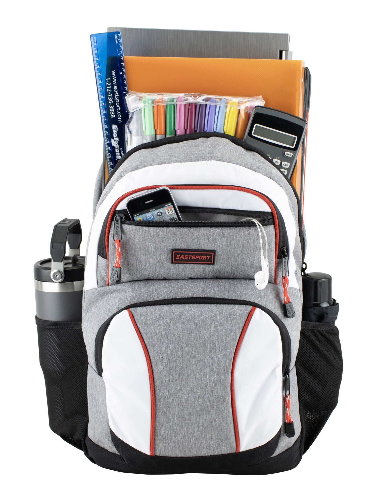 Eastsport Unisex 18.5" Vision Sport Backpack, Light Grey