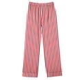 thumbnail image 4 of UAMVSH Striped 2 Piece Pajama Sets for Women Fashion Long Sleeve Pockets Loungewear Button down Notch Collar Shirts and Wide Leg Pants(X-Large,Red), 4 of 4