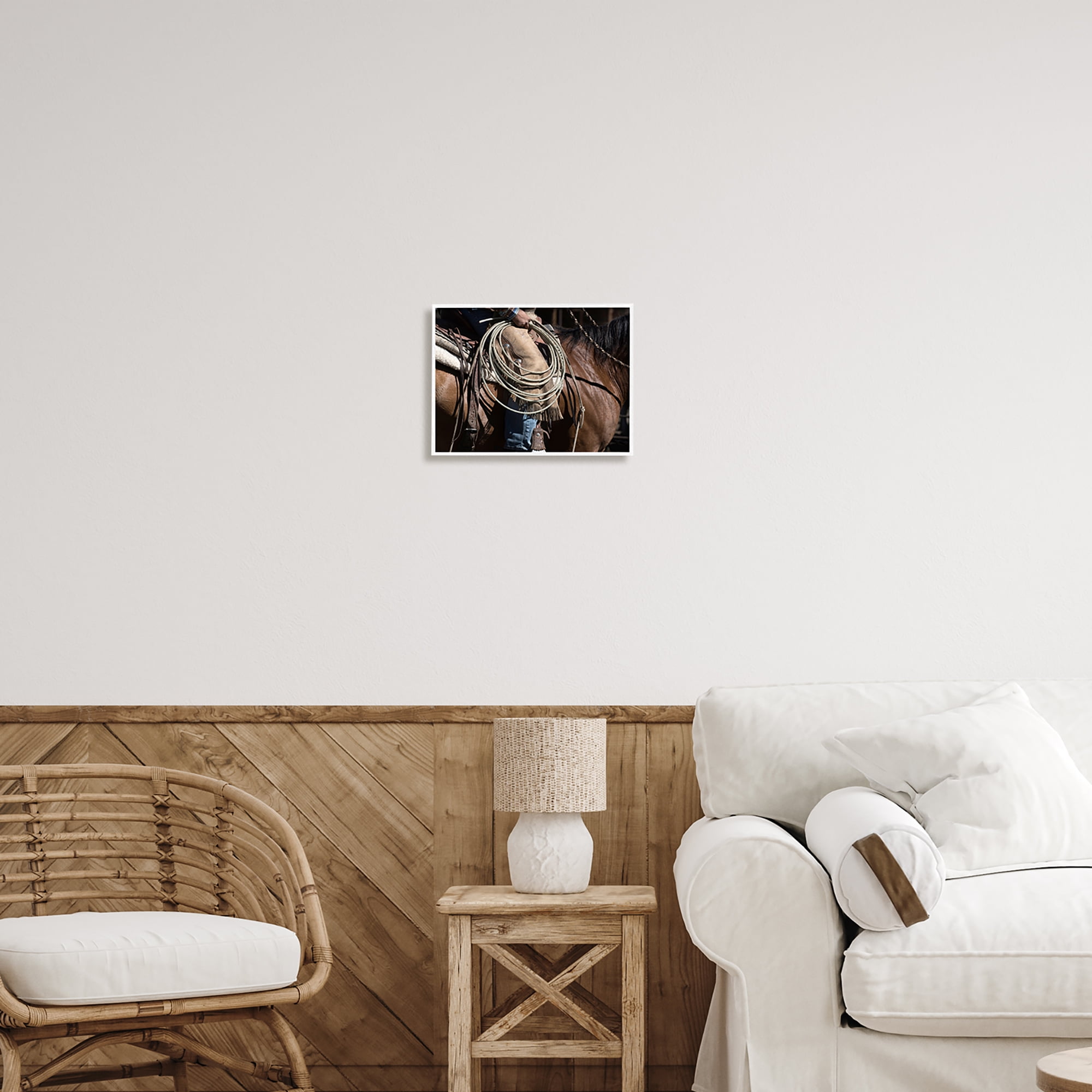 Stupell Industries Southwestern Cowboy & Lasso Beauty & Fashion Photography White Framed Art Print Wall Art, 14 x 11