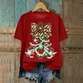 thumbnail image 2 of Dmsael Christmas T Shirts Women Christmas Shirt Christmas Party Tops Xmas Gift Tees Holiday Season Clothes Red,S, 2 of 6