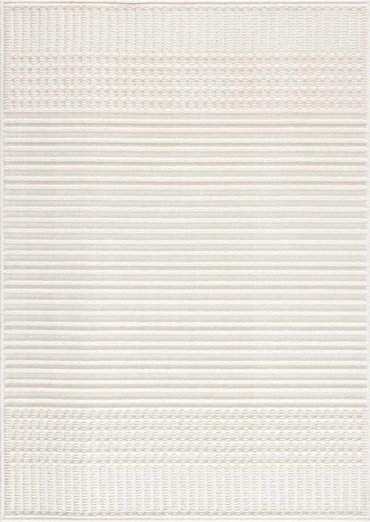 Hauteloom Rhun Living Room, Bedroom Machine Washable Area Rug - Bohemian Modern Farmhouse - Moroccan Transitional - White, Light Cream, Off White, Ivory - 7'10" x 10'1"