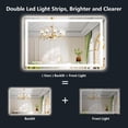 thumbnail image 2 of YEELAIT 48x30 Inch LED Bathroom Mirror with Lights Front and Backlit Lighted Vanity Mirror for Bathroom Wall with 3 Colors Dimmable Anti-Fog Memory Shatter-Proof IP54 Waterproof Horizontal/Vertical, 2 of 6