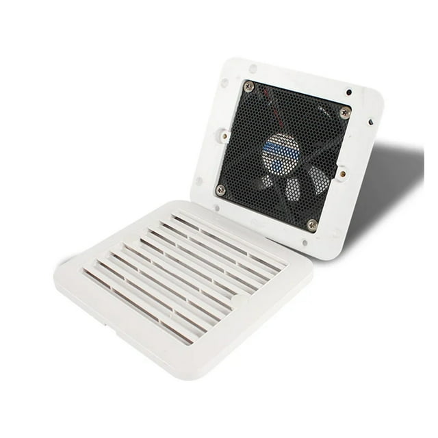12V 8W White Fridge Vent with Fan for RV Trailer Caravan Side Air Silence Exhaust Automobile