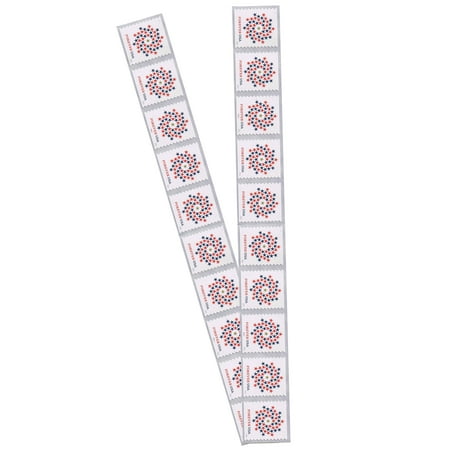 Blue Postage Stamp - Patriotic Spiral 2 strips of 10 USPS Forever Postage Stamps Red White Blue Stars (20 Stamps)