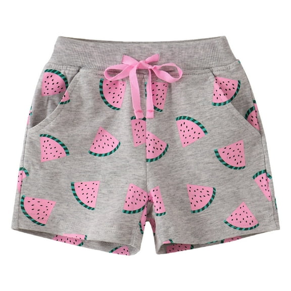 Ugoldhm Toddler Girls Mid-Waist Drawstring Shorts Pockets Fashion Summer Children's Casual Shorts 2-7 Years