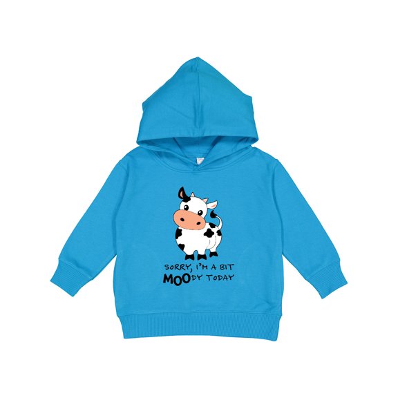 Inktastic Sorry, I'm a Bit Moody Today Cute Cow Pun Toddler Hoodie