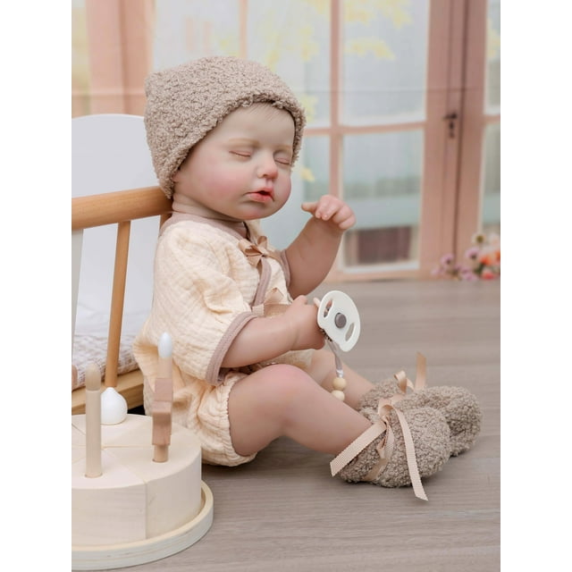 Disfraz Reborn Baby Doll Cloveray de 20 pulgadas para niña, color beige