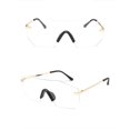 thumbnail image 2 of Mens Polygonal Sunglasses Metal Frame Resin Lenses Flat Mirror Design Eye Protection 58mm Lens Anti Glare Coating, 2 of 2