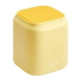 thumbnail image 2 of PP Trash Garbage Rubbish Can Solid Color Replacement Cute Press Type Office Desktop Dustbin Container with Lid Yellow, 2 of 10