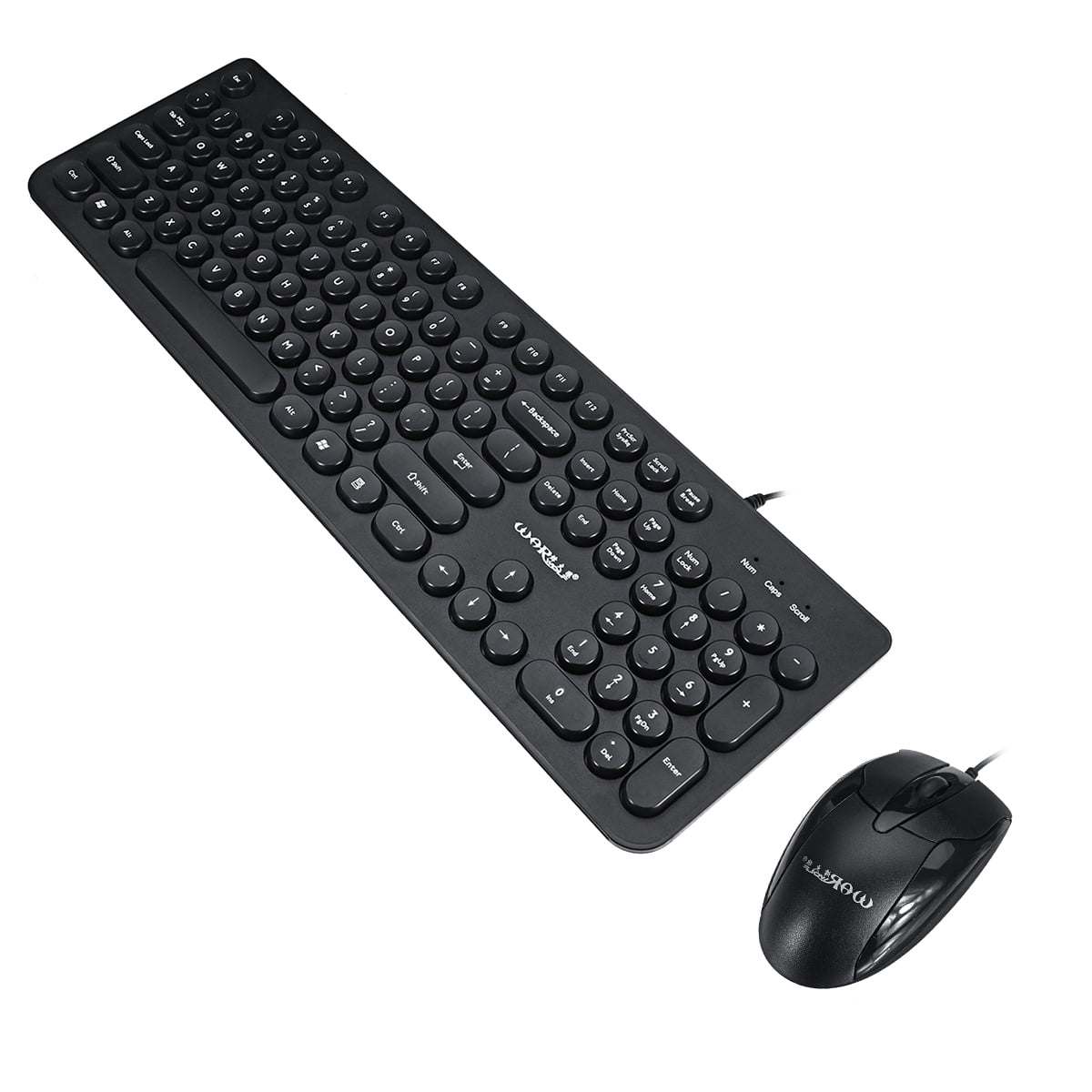 Keyboard Mouse Set Computer Keyboard Notebook Keyboard Wired and Wireless Black-Wired 