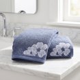 thumbnail image 5 of REGALWOVEN Hand Towels Set of 2 Embroidered Floral Pattern Decorative Towel Cotton Absorbent Soft Bathroom Hand Towel Set Navy Blue 14" x 31", 5 of 6