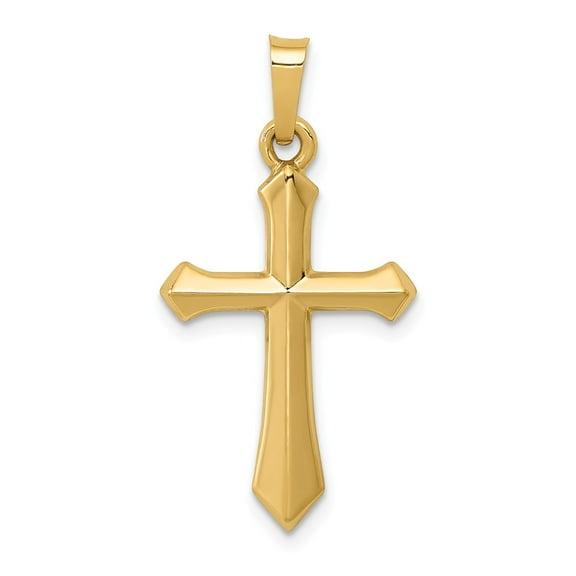 Finest Gold 14K Yellow Gold Polished Cross Pendant
