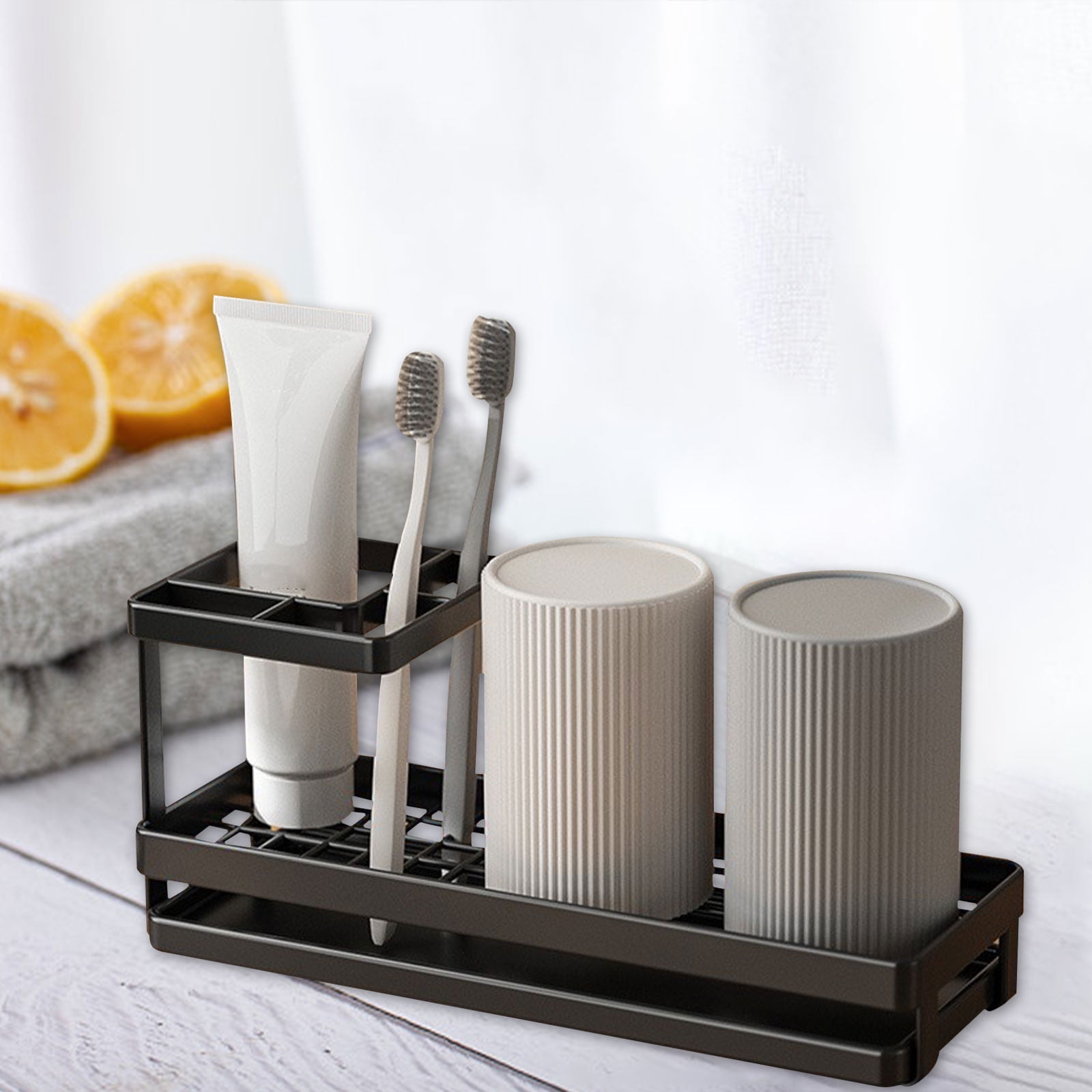 Acheter Support De Brosse à Dents Ventilé Anti-moisissure, Petit Support De Pot De Brosse à Dents Robuste Pour Un Rangement Facile Dans La Salle De Bain, Organisateur De Brosses Cosmétiques