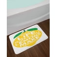 thumbnail image 2 of Lemon Bath Mat, When Life Gives You Lemons Make Lemonade Words on Grunge Lemon Painting, Plush Bathroom Decor Mat with Non Slip Backing, 29.5" X 17.5", Mustard Green and White, by Ambesonne, 2 of 2
