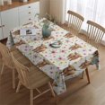 thumbnail image 2 of White Highland Cow Flower Pattern Rectangle Tablecloth 60"x84",Waterproof Polyester Rectangle Table Cloth, Wipeable Spillproof Polyester Tablecloth for Dining, Camping, Indoor and Outdoor, 2 of 5