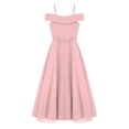thumbnail image 5 of Kids Girls Chiffon Party Dress Off-the-Shoulder A-Line Floor Length Dresses Pink 14, 5 of 6