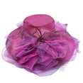 thumbnail image 2 of Lilgiuy Organza Kentucky Fascinator Hat - Women’s Wide Brim Derby Church Bridal Tea Party Wedding Hat, 2 of 3