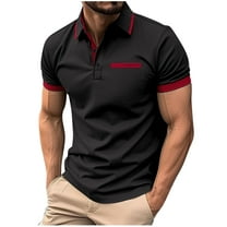 Shirts for Men,Mens Shirts Short Sleeve,Men's Fallow Button Turn-Down Collar Top Short-Sleeved Splice Sports Top Shirt,Shirt for Men
