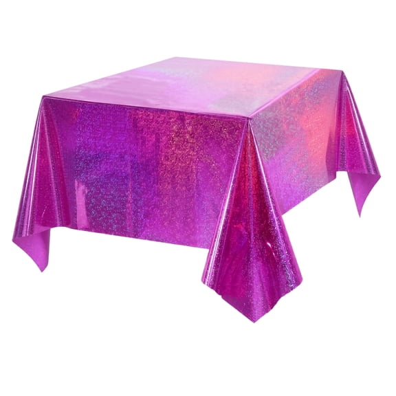 2 Pack Holographic Purple Table Cloths, Disposable Party Table Covers, For K-pop Theme Birthday, Pop Music, Halloween and Other Event Decorations