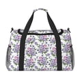 thumbnail image 1 of Disketp Violets Flowers Bolsa de Viaje Tipo Duffle, Bolso de Mano para Fin de Semana para Mujer, Bolsa de Gimnasio Ligera para Hombre, Esencial para Viajes, 1 of 7