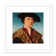 thumbnail image 1 of Joos Van Cleve Portrait Of A Man Painting 8X8 Inch Square Wooden Framed Wall Art Print Picture with Mount, 1 of 4