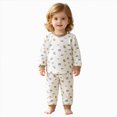 thumbnail image 3 of CAUYDY Newborn Girls Pajamas Infant Clothes for Girl Cute Long Sleeved Shirt and Pants 2Pcs Set Baby Sleepers Preemie Pjs Fall Winter 0 3 6 9 12 Months Sizes 3-12 Months,Khaki, 3 of 7