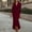 Wine Red, variant on Women's Elegant V-Neck Satin Maxi Dress, Slim Fit Formal Evening Gown with Back Zipper for Party Wine Red,S