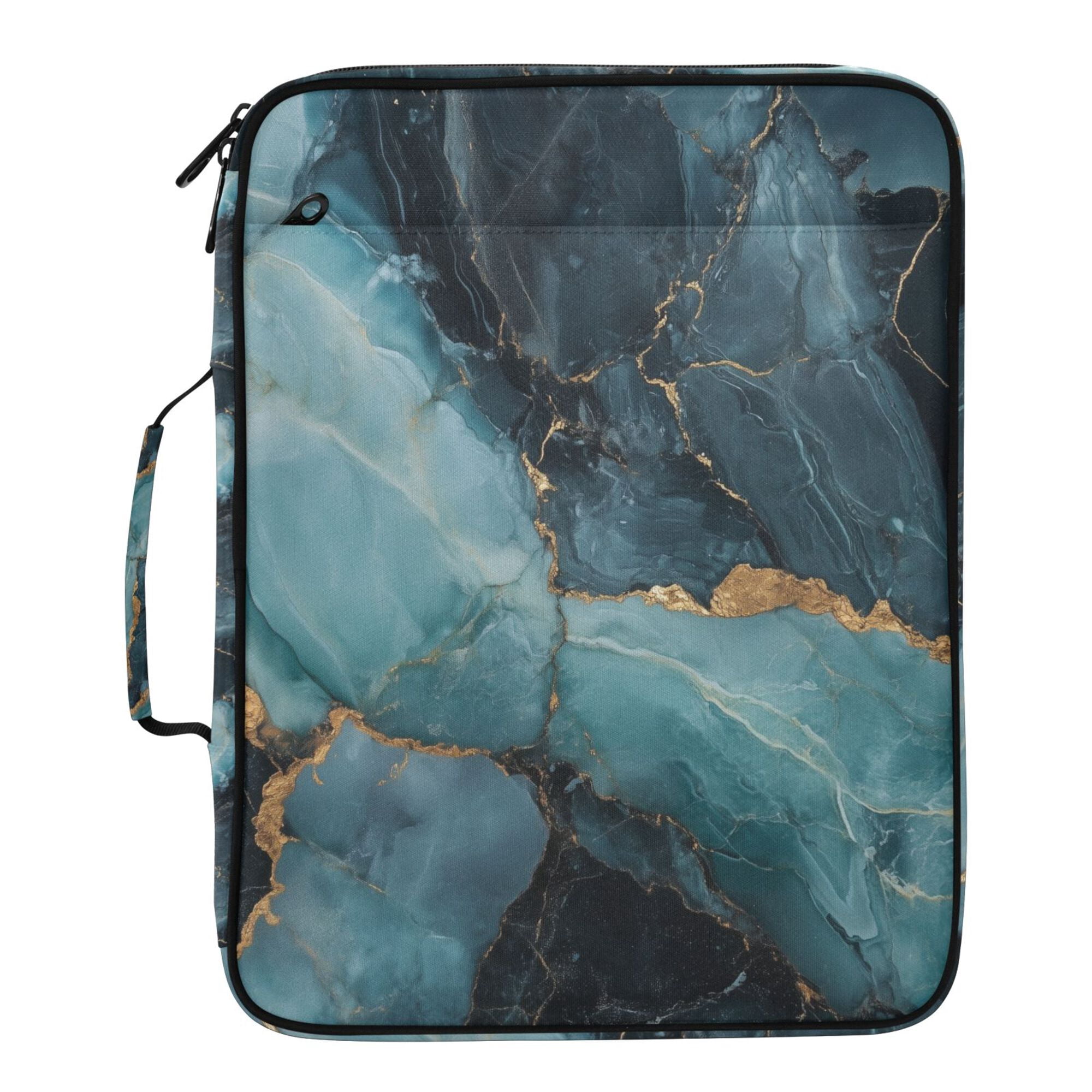 FORMRS Accordion File Folder A4 Size 7-Pocket Expanding Document Organizer Bag with 3 Ring Binder, Black Marble