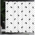 thumbnail image 3 of Ambesonne Paisley Shower Curtain, Floral Motifs Dots Pattern, 69"Wx70"L, Charcoal Grey and White, 3 of 4