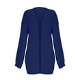 thumbnail image 3 of Sakmal Cotton Women Cardigan Sweater V Neck Plus Size Blue Cardigan Knit Ladies Sweater M, 3 of 8