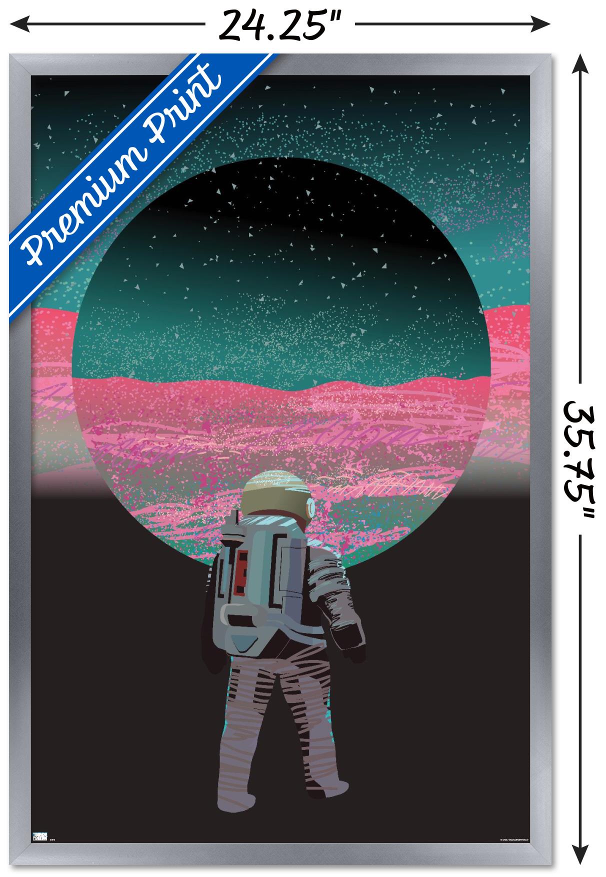 Abstract Astronaut Wall Poster, 22.375" x 34" Framed
