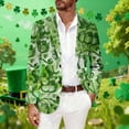 thumbnail image 4 of BLTIBY Men's St. Patrick's Day Corduroy Blazer Shamrock Jacket Button Loose Work Lapel Coat with Pockets Green 13 XL, 4 of 5