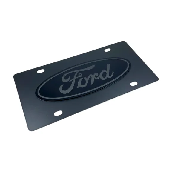 Ford Logo Blacked Out Carbon Steel License Plate Official Licensed